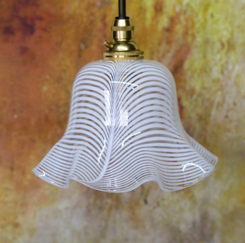 Antique nailsea glass fluted - nailsea,