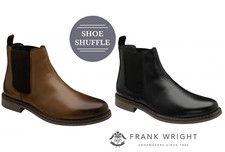 Frank Wright Hall Leather Full Grain slip pull on Chelsea boot elastic gusset