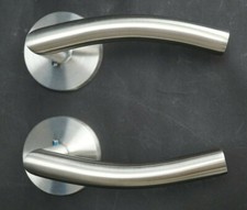 Dummy Door Lever Stainless Steel Rosette Disk Double RH Emtek Dresden
