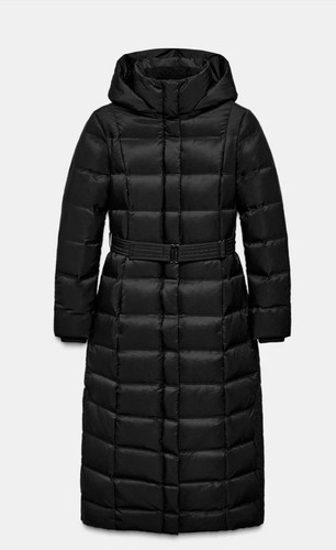 Zara black long quilted water - black,