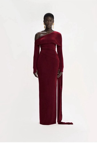 Bbxbrand burgundy evening gown - burgundy,