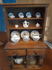 WELSH DRESSER IN MINIATURE COMPLETE WITH CROCKERY, VERY PRETTY
