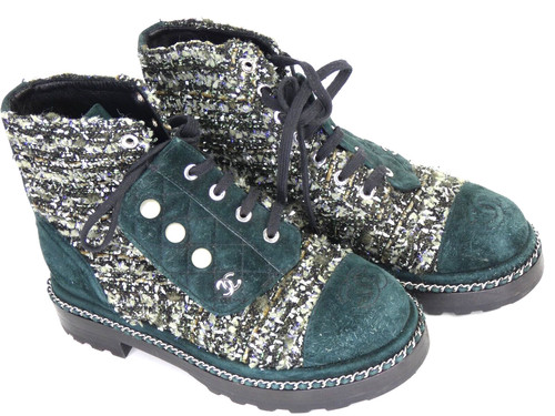 Chanel green tweed - green,