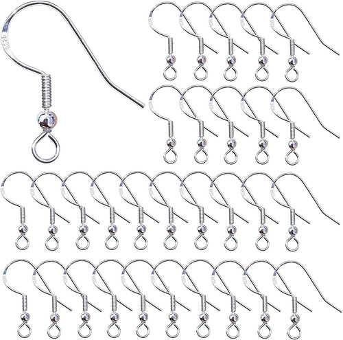 100pcs silver earring hooks - 100pcs,