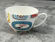 Cath Kidston Large White Sipping Cup Clock Pattern - Vintage Retro Style