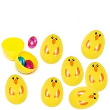 Fillable Easter Eggs 8 Pack 6cm Reusable Plastic Chicken for Easter Egg Hunt