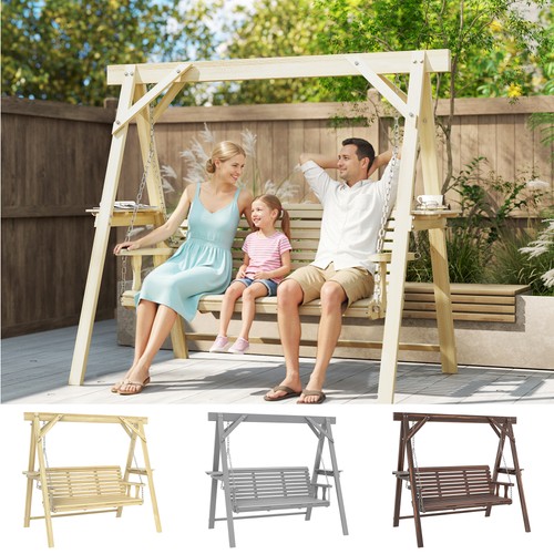 Seater wooden garden swing - wooden,