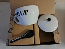 Soup Bowl with Lid & Spoon in
