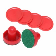 2PCS Air Hockey Pushers and 4PCS Pucks Game Tables Red For Adult & Kids