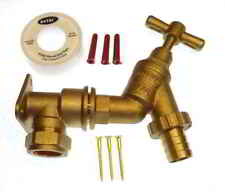 3/4" Outside Tap With Brass 22mm Wall Plate Elbow