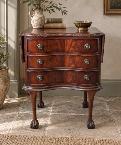 Antique serpentine chest - serpentine,