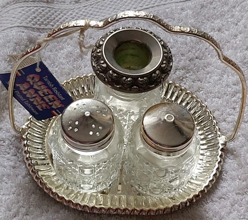 Queen anne silver plated cruet - queen,