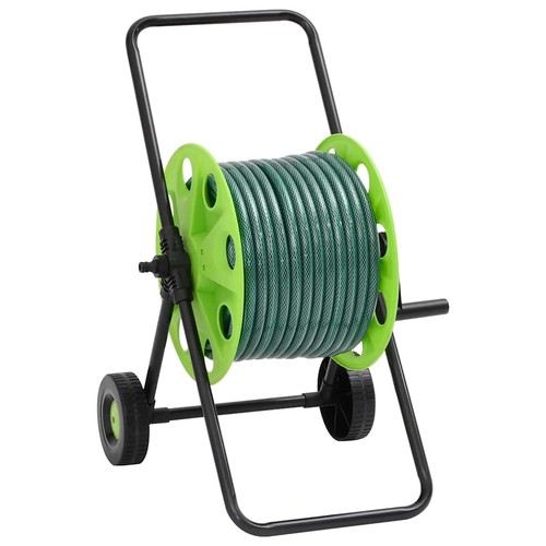 Green hose reel cart with - reel,