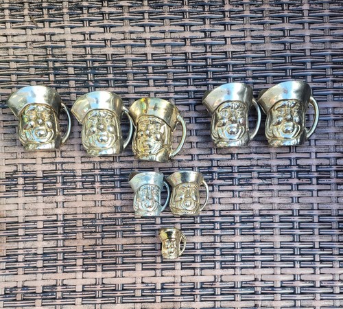 Set vintage brass toby - set, of