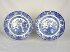 ⭐ English Ironstone Tableware (EIT) Blue and White Willow Pattern 9.5" Plates x2