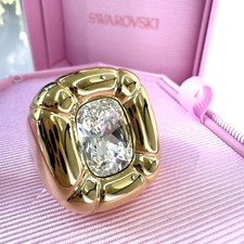 Swarovski Ring Dulcis Cushion Cut Gold Cocktail Size 55 RRP £175