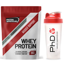 Whey Isolate Protein Powder 500g Pure Unflavoured Flavoured Shake + PHD Shaker