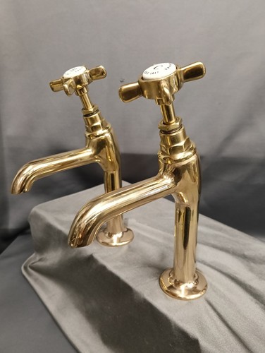 Bare brass pillar taps - brass,