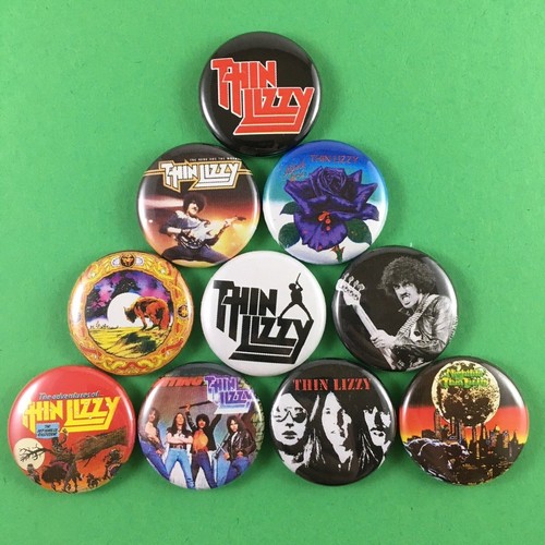 Thin lizzy button pin set - thin, 1"