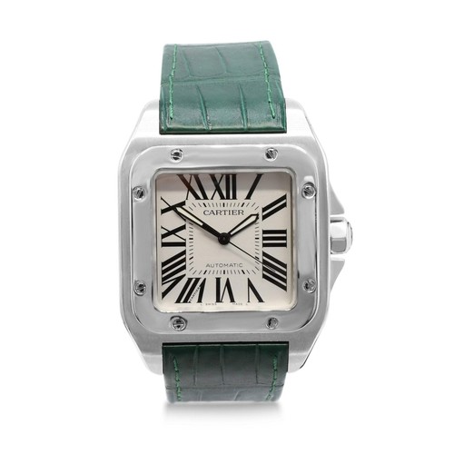 Cartier 38mm santos 100 steel - cartier,