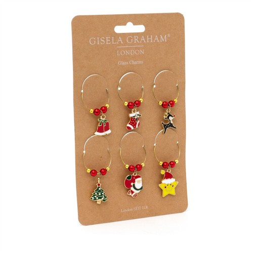 Christmas wine glass charms - charms, |