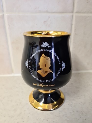 Prinknash black gold goblet - black,