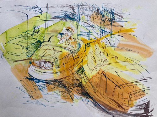 Vintage painting abstract - painting,