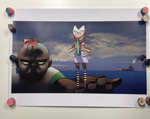 Gorillaz lithograph broken - lithograph, broken’