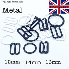 Metal Bra Strap Adjustment lingerie Slides, Rings or Slider Pack of 10