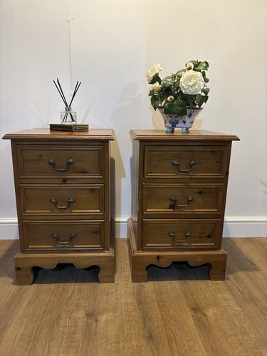 Pair pine bedside - pair,