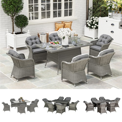 Round rattan dining set - pe,