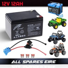 PEG PEREGO 12 VOLT 12AH REPLACEMENT BATTERY & CABLE FITS JOHN DEERE GATOR & MORE