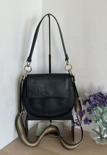 Ted Baker Darcell Black Leather Shoulder Crossbody Bag With Webbing Strap