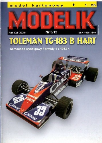 Card model kit toleman - model,