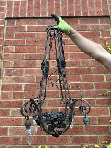 Vintage wrought iron rose - iron,