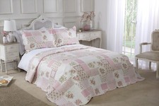 Bedspread Set 3Pcs Quilted Patchwork Bedspread Double King Single Bed Cotswold