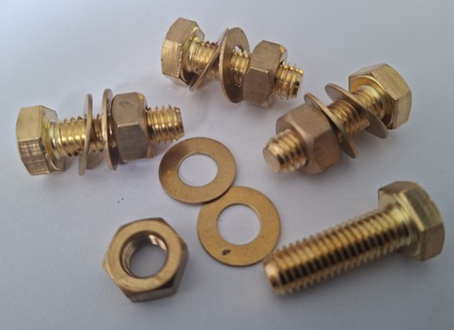 M8x25 brass hex - hex, head