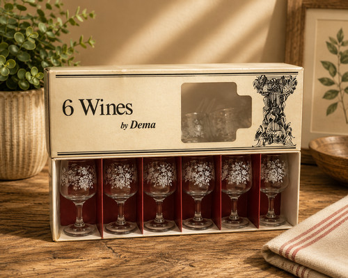 Vintage dema set etched - set, 6