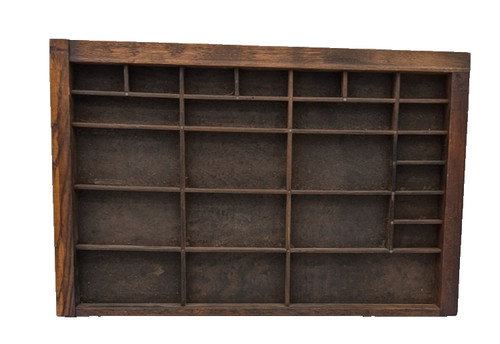 Antique wooden printer tray - wooden,