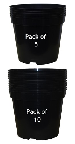 Black plastic plant pots small - black,