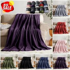 New Extra Large Fleece Blanket Super Soft Reversible Bed Sofa Throw Double King