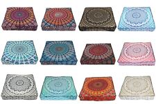 35x35" Sqaure Floor Cushion Cover Mandala Pillowcase Cotton Meditation Mat