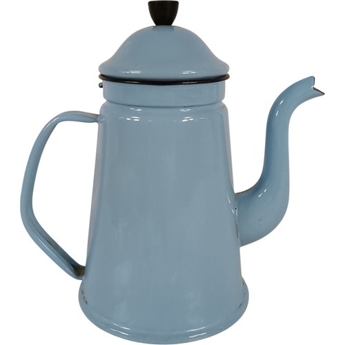 Vintage blue enamel coffee pot - vintage,