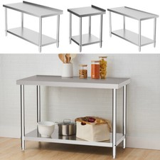 Stainless Steel Kitchen Work Bench Food Prep Catering Table Microwave Oven Rack