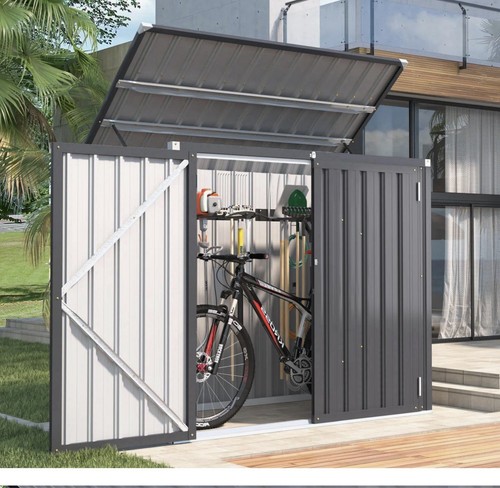 Grey garden bin storage shed - storage,