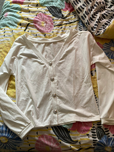 Chicme white satin - crew, neck