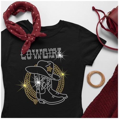 Cowgirl rhinestone ladies - ladies, t