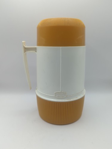 Vintage thermos flask mustard - flask.,