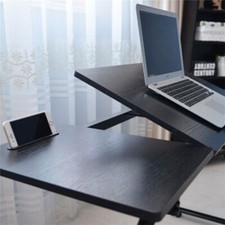 Adjustable Height Mobile Rolling Laptop Desk Overbed Table Stand Hospital Bed US