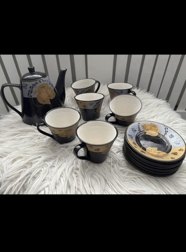 Gold black silver - vintage, tea
